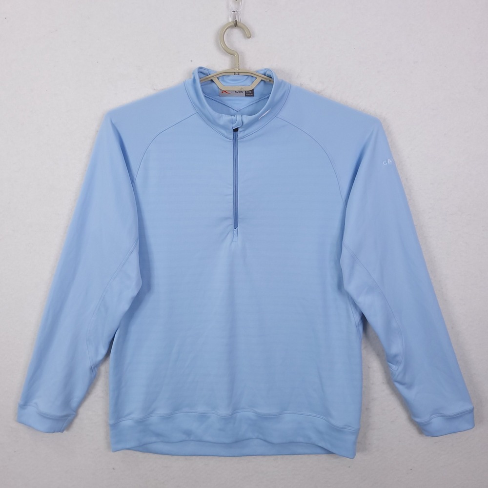 KJUS Pullover Men XL Blue 1/4 Zip Sweatshirt Golf Cascata Performance Athleisure